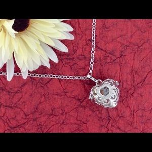 Heart Locket with Glass Bubble inside